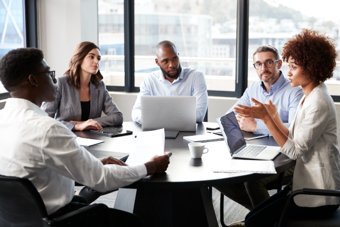 Diverse group of businesspeople in a meeting