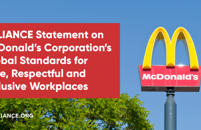 RALIANCE Statement on McDonald’s Corporation’s Global Standards for Safe, Respectful and Inclusive Workplaces