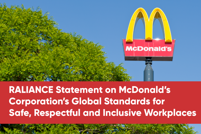 RALIANCE statement on McDonald's Corporation's Global Standards for Safe, Respectful, and Inclusive Workplaces