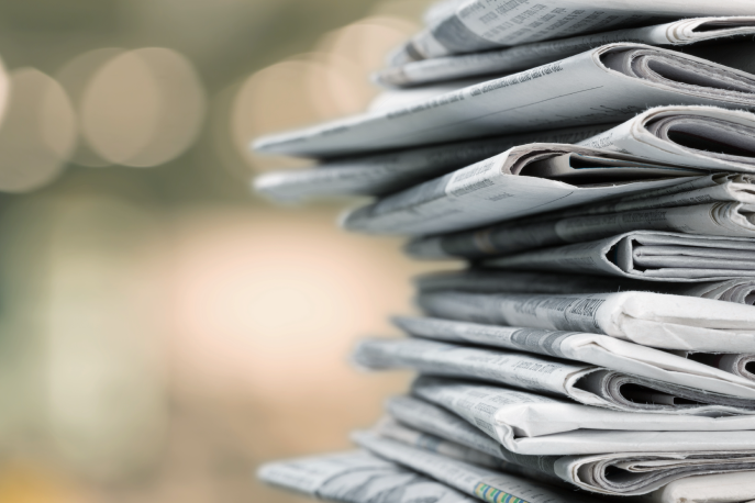 stack of newspapers