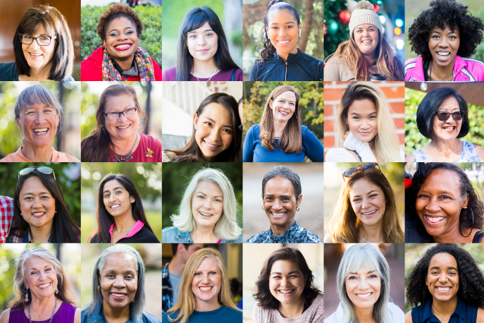 Collage of smiling women