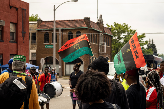 crowds celebrate Juneteenth