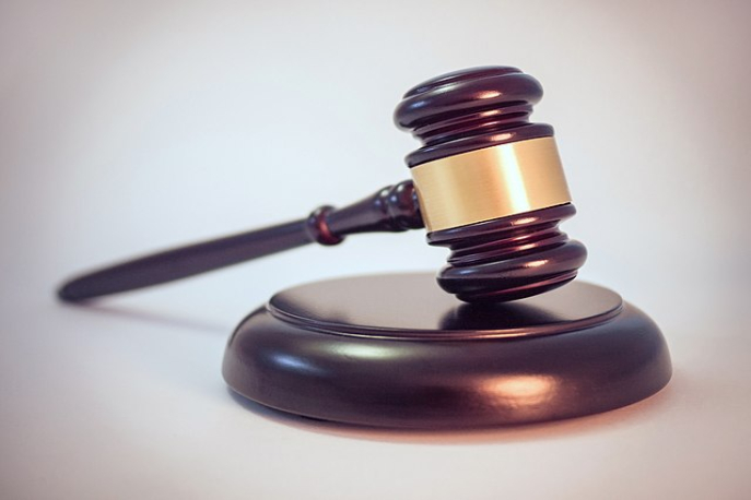 Mahogany gavel with a white backdrop